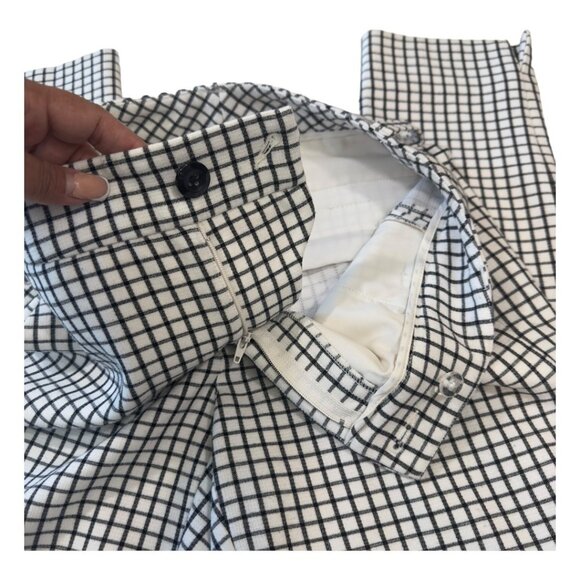 CAbi Women SZ 2 black-White Windowpanel Slim Ankle Trouser Pant -Business Casual - Picture 7 of 10